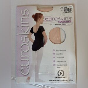 EuroSkins Convertible Tights for Kids Pink Girl’s S/M Style #210C-MR New